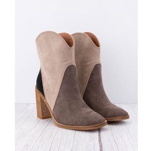 Ava Color Block Tri-Tone Bootie